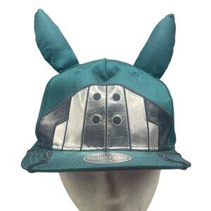 My Hero Academia Deku Costume Figural Snapback Green Hat ears one Size READ